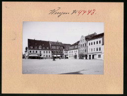 Fotografie Brück & Sohn Meissen, Ansicht Wurzen, Marktplatz Mit Ladengeschäft G. Delling & Hotel Zum Goldenen Löwen  - Places