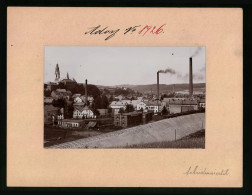 Fotografie Brück & Sohn Meissen, Ansicht Adorf, Mechanische Stickerei Richard Bammler Neben Eisenbahn-Schienen  - Lieux