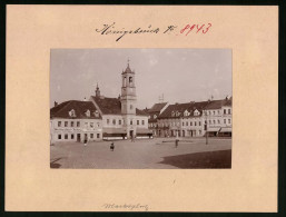 Fotografie Brück & Sohn Meissen, Ansicht Königsbrück, Marktplatz Mit Polizei-Wache & Verlagshaus Westlausitzer Zeit  - Places