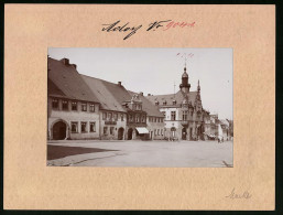Fotografie Brück & Sohn Meissen, Ansicht Adorf, Marktplatz Mit Glaserei Arthur Adler& Sattlerei Max Wolf  - Places