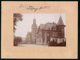 Fotografie Brück & Sohn Meissen, Ansicht Marienberg, Poststrasse Mit Postamt  - Lieux