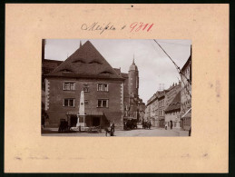 Fotografie Brück & Sohn Meissen, Ansicht Meissen I. Sa., Leipziger Strasse Mit Stadt-Theater & Obelisk  - Lieux