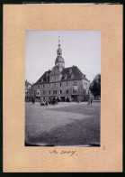 Fotografie Brück & Sohn Meissen, Ansicht Borna, Platz Mit Rathaus, Stadthaus, Löwen Apotheke  - Lieux