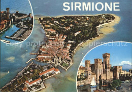 72350484 Sirmione Lago Di Garda Fliegeraufnahme Teilansicht Hafen Sirmione Lago  - Other & Unclassified