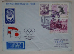 Autriche - Enveloppe Aérienne En Circulation Avec Timbres Thématiques Des Jeux Olympiques (1964) - Zomer 1964: Tokyo