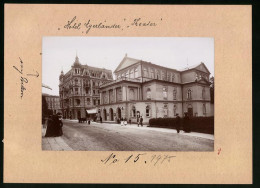 Fotografie Brück & Sohn Meissen, Ansicht Marienbad, Strassenpartie Am Theater, Hotel Egerländer  - Orte