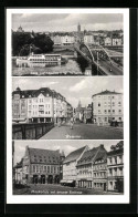 AK Minden I. W., Marktplatz Mit Neuem Rathaus, Ortsansicht Mit Weserbrücke, Wesertor  - Minden
