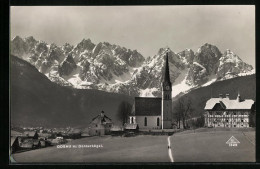 AK Gosau, Ortspartie Mit Kirche Und Donnerkögel  - Altri & Non Classificati