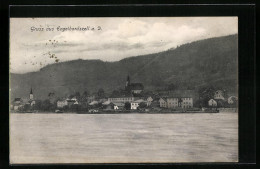 AK Engelhartszell A. D., Uferpartie Mit Kirche  - Autres & Non Classés