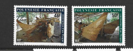 French Polynesia 1986 Canoe Building Set Of 2 MNH - Unused Stamps