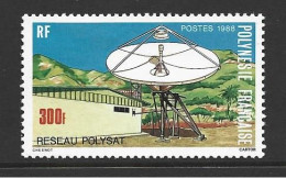 French Polynesia 1988 Polysat Satellite Communications 300 Fr Single MNH , Light Gum Bends - Unused Stamps