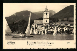 AK St. Wolfgang, Segelboote Vor Dem Hotel Weisses Rössl, Liedzeile  - Altri & Non Classificati