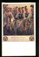 Künstler-AK Karl Friedrich Gsur: Deutscher Schulverein Nr. 558: Lied, Morgen Rot! Soldaten Der Kavallerie  - War 1914-18