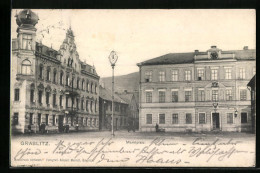 AK Graslitz, Marktplatz Mit Hotel Zum Weissen Schwan  - Tchéquie