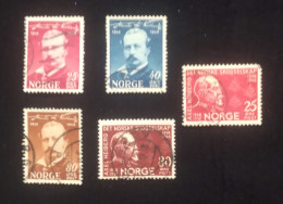 D)1949, NORWAY, 3 STAMPS, CENTENARY OF THE BIRTH OF THE WRITER ALEXANDER KIELLAND, 1849-1906, 2 STAMPS, AXEL HEIBERG, 18 - Sonstige & Ohne Zuordnung