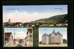 AK Oberkirch I. B., Schauenburg, Partie An Der Rench, Schule  - Oberkirch