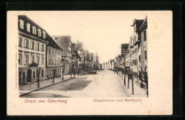 AK Günzburg, Hauptstrasse Und Marktplatz  - Guenzburg