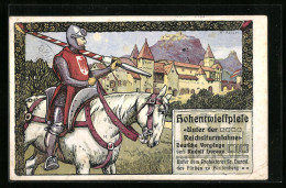 Lithographie Singen, Hohentwielspiele Unter Der Reichsturmfahne, Lanzenreiter An Der Burg  - Singen A. Hohentwiel