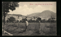 Cartolina Meran, Hotel Meraner Hof Mit Dem Iffinger  - Autres & Non Classés