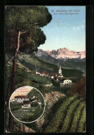 Cartolina St. Magdalena B. Bozen, Gasthoff Zum Fliederbauer, Ortsansicht Mit Rosengarten  - Bolzano (Bozen)