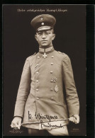 Foto-AK Sanke Nr. 7729: Kampffliegerleutnant Kurt Wintgens In Uniform  - 1914-1918: 1. Weltkrieg