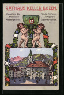 Artista-Cartolina Bozen, Restaurant Rathaus Keller Bozen, Kelch Von Kindern Getragen  - Bolzano (Bozen)