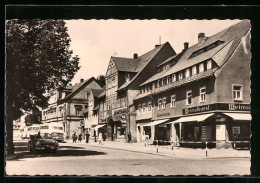 AK Olbernhau / Erzgeb., Ernst-Thälmann-Platz Mit Geschäften  - Olbernhau