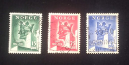 D)1950, NORWAY, 3 STAMPS, IX CENTENARY OF THE FOUNDATION OF OSLO, USED - Sonstige & Ohne Zuordnung