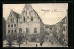 AK Wasserburg Am Inn, Rathaus Und Salzsendersäule  - Wasserburg A. Inn
