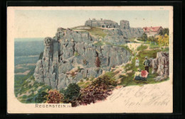 Lithographie Blankenburg / Harz, Ruine Regenstein  - Blankenburg