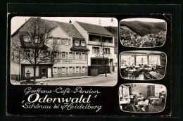 AK Schönau Bei Heidelberg, Gasthaus-Café Odenwald, Ortspanorama  - Heidelberg