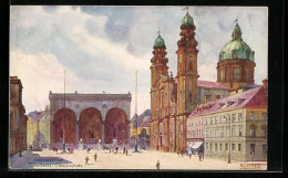 Künstler-AK Richard Wagner: München, Der Odeonsplatz  - Wagner, Richard