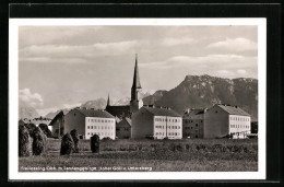 AK Freilassing / Obb., Teilansicht Mit Kirche Und Tannengebirge  - Freilassing