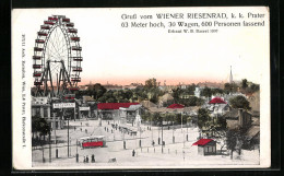 AK Wien, Wiener Riesenrad Im K. K. Prater Mit Strassenbahn  - Autres & Non Classés