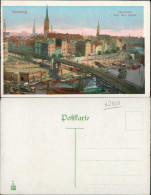 Ansichtskarte Hamburg Hochbahn über Dem Hafen 1914 - Autres & Non Classés