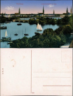 Ansichtskarte Hamburg Lombardsbrücke Mit Stadt 1913 - Autres & Non Classés