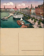 Ansichtskarte Hamburg Jungfernstieg Alsterdamm - Segelboot Anleger 1914 - Autres & Non Classés
