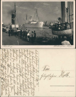 Ansichtskarte Hamburg Quai - Hafen - Ankunft Dampfer 1933 - Sonstige & Ohne Zuordnung