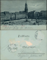 Ansichtskarte Innere Altstadt-Dresden Mondschein-Litho Altmarkt 1898 - Dresden
