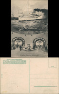 Ansichtskarte St. Pauli-Hamburg Elbtunnel Belebt Und Schaufelraddampfer 1928 - Autres & Non Classés
