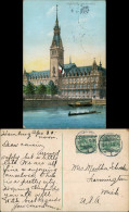 Ansichtskarte Hamburg Rathaus, Boot 1911 - Autres & Non Classés