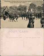 Postcard London King George Reviewing American Soldiers, March 1915 - Other & Unclassified