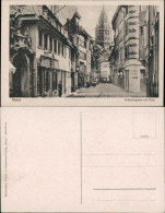 Ansichtskarte Mainz Schustergasse Geschäfte Lokale Altstadt Blick Dom 1920 - Mainz