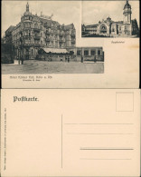 Ansichtskarte Köln 2-Bild-AK Hotel Kölner Hof & Hauptbahnhof Bahnhof 1910 - Koeln