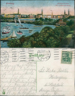 Ansichtskarte Hamburg Lombardsbrücke - Künstlerkarte Schiffe 1914 - Andere & Zonder Classificatie