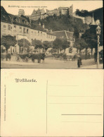 Ansichtskarte Heidelberg Wartende Pferde Kutsche Am Kornmarkt, Schloss 1910 - Heidelberg