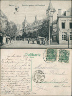 Ansichtskarte Aachen Hauptpost Am Kapuzinergraben Strasse Belebt 1908  ) - Aachen