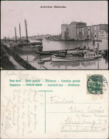 Ansichtskarte Mannheim Hafen, Lagerhäuser - Schiffe 1908 - Mannheim