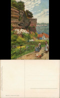 CPA Graufthal-Eschburg Künstlerkarte Felsenwohnungen 1913 - Sonstige & Ohne Zuordnung