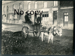 PHOTO ALLEMANDE - ENFANT EN CHARETTE TIREE PAR UN ANE A SALLAUMINES PRES DE LENS PAS DE CALAIS - GUERRE 1914 1918 - War, Military